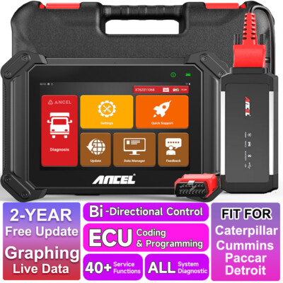 ANCEL V6 HD Diesel Heavy Duty Truck ScannerECU Coding&DPF Regen Diagnostic Tool