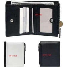10 pcs Sublimation Blank Wallet for Men Women Valentines Gift Wallet With Zipper