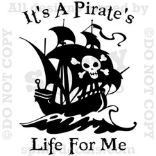 IT'S PIRATES LIFE FOR ME SHIP JACK SPARROW Quote Vinyl Wall Decal Decor Sticker