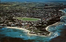 Seawell Airport Barbados West Indies aerial view ~ vintage postcard