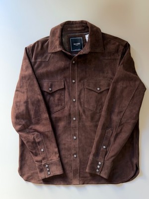 Todd Snyder Italian Suede Western Shirt Jacket in Brown Size M, NEW w/ Tags $898
