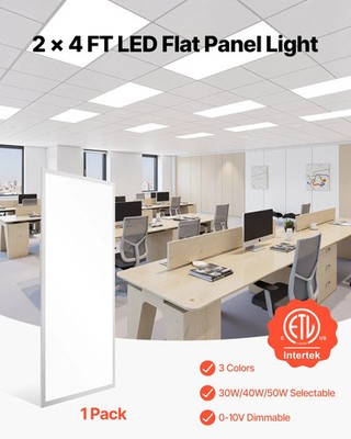2x4 FT LED Flat Panel Light, 7800 LM, Flush Mount LED Drop Ceiling Lighting Fixt
