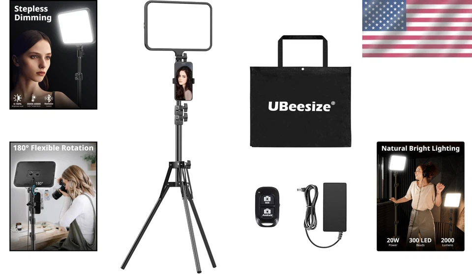 Versátil Kit de Luz de Anillo LED de 20W con Trípode de 65” y Control Remoto para Creación de Contenido Foto 2 de 4