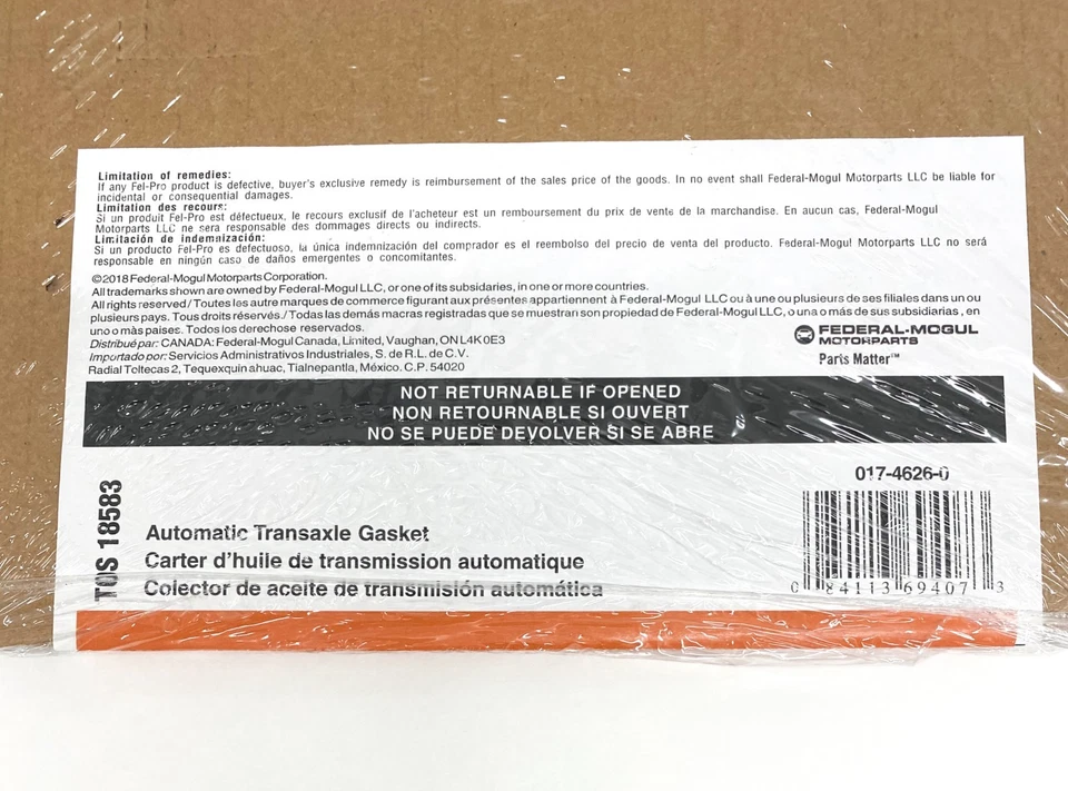 Junta de cárter de aceite de transmisión Fel-Pro TOS 18583 AMC Aston Martin Chrysler Dodge Foto 3 de 4