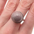 925 Sterling Silver Vintage Real Lepidolite Modernist Ring Size 7.75