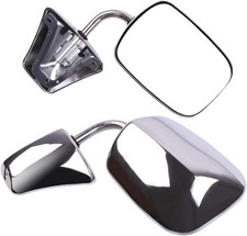 Chrome Side View Mirror Set For Chevy Gmc Trucks 1973 1991 Manual Folding Pair