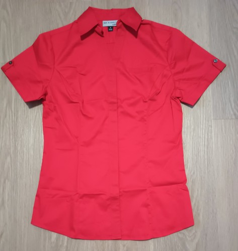 DOC & AMELIA by CINTAS rot Stretch Baumwolle Top Shirt Arbeitskleidung Büro Karriere S - Bild 1 von 14
