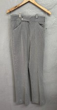 Vintage 1960s Boys Knit Pants Slacks Size W28xL29 Retro Hippie Gray Print