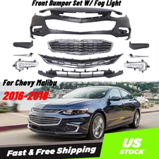 Front Bumper Cover Fascia & Grille Kit For Chevy Malibu 2016-2018 Replacement