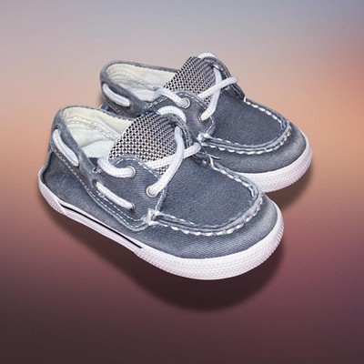 Sperry Men's Grey and Blue First-shoes-baby-shoes