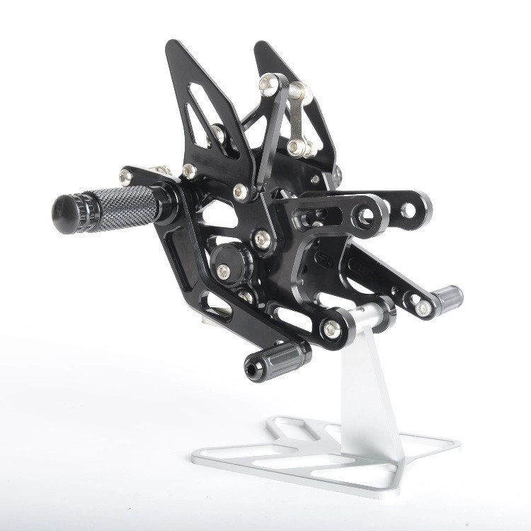 Commandes reculées Kalyosa Kawasaki ZX10 2008-2010 en aluminium noir