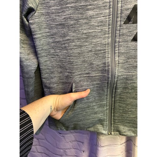 Nike Youth Dri Therma FIT Graphic Full Zip Athletic Training Hoodie Size XL Gray - Picture 4 of 7