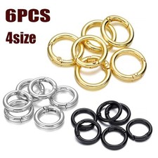 6Pcs Metal Spring O Ring Buckle Snap Hook Keyring Clasp for Bag DIY Jewelry