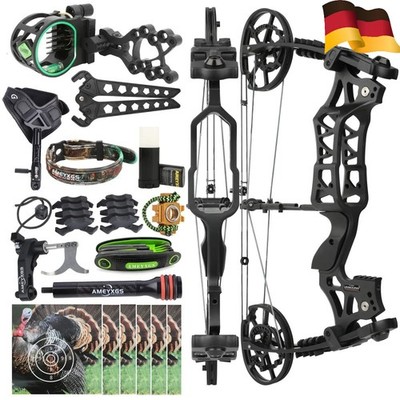 25 Zoll Compoundbogen Dual-use Stahlkugel Pfeile 40-70Lbs Jagd Angeln Ziel RH LH
