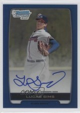 2012 Bowman Draft Chrome Picks Blue Refractor 26/150 Lucas Sims #BCA-LS Auto w5b