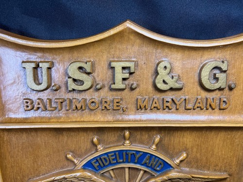 Targa da parete USF&G Baltimore MD Stati Uniti garanzia fedeltà assicurazione anni '40 - Foto 5 di 24