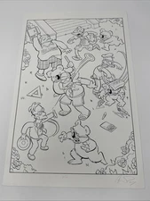 THE SIMPSONS Comic Book Art #236 Page 12 Signed Andrew Pepoy Splash