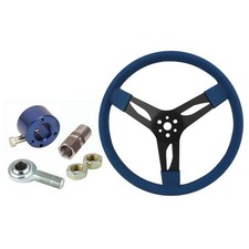 15 Inch Steel Dished Steering Wheel Combo Blue Griphub 15 Inch Steel Dished Steering Wheel Combo Blue Griphub