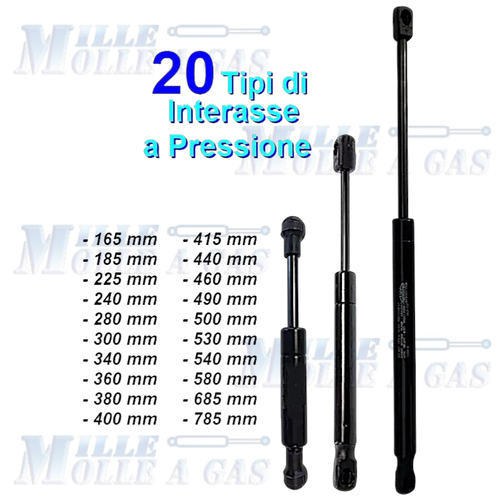 1 PISTONE A GAS MOLLA A PRESSIONE PER LETTO, MOBILI,CUCINA, 20 TIPI,  RICAMBIO - Afbeelding 1 van 29