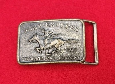 Pony Express Rider Overland Mail Carrier Company 1860 Belt Buckle