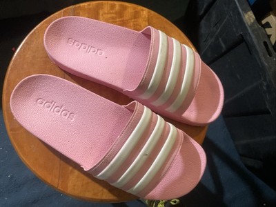 Adidas Women Adilette Comfort Slides Flip-Flops Sandals White/Pink FY7848 Size 8