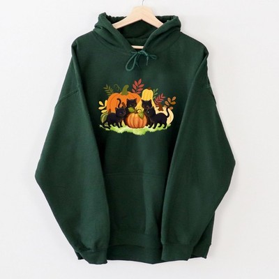Black cats and pumpkin Sweatshirt, fall  t-shirt, funny black cats hoodie