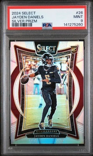 2024 PANINI SELECT SILVER PRIZM #26 JAYDEN DANIELS ROOKIE RC PSA 9