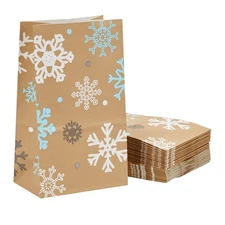 36 Pack Winter Snowflake Gift Bags for Holiday Party Favors, 5.15 x 3.2 x 8.5 In