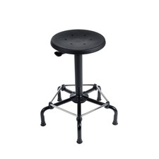 Arbeitshocker mit Fu&szlig;st&uuml;tze / PU schwarz / Sitzh&ouml;he 540-740 mm / mit Gleitern