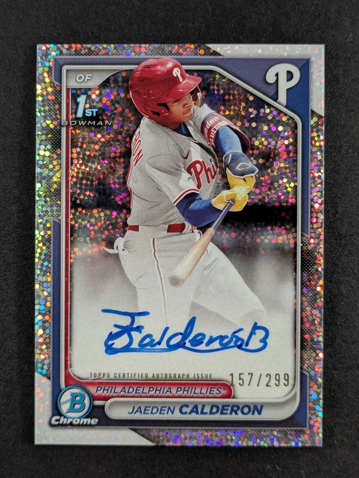 2024 Bowman Chrome JAEDEN CALDERON 157/299 1st Bowman Auto Speckle Ref. #CPA-JCN