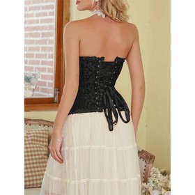 Size 6-24 Women Overbust Boned White Corset Top Burlesque Basque Push Up Costume