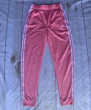 Adidas Pink and White Stripe Activewear Joggers Youth Size XL