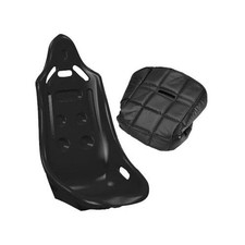 Summit Racing Csum110 Seat And Cover Combo Highback Black Vinyl Polyethylene Set