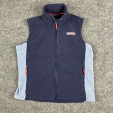 Vineyard Vines Fleece Vest Boys XL Navy Blue Full Zip Colorblock Outdoor