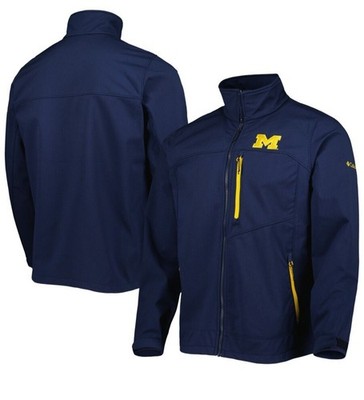 Columbia CLG Ascender Softshell Jacket Michigan Wolverines Blue Men's XXL