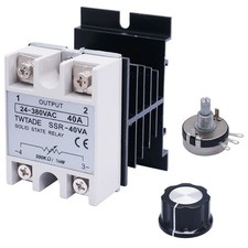 SSR-40VA 500K ohm 1/4W to 24-380VAC 40A Single Phase Solid State Relay Resist...