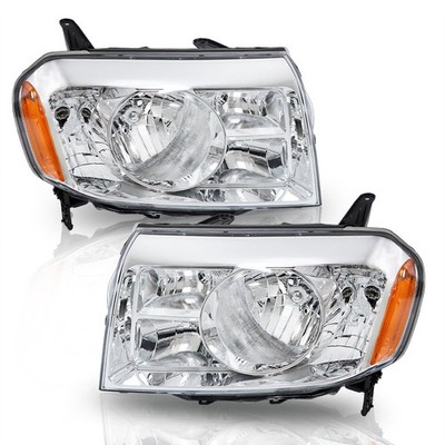 LABLT Headlights Headlamps For 2009-2011 Honda Pilot Chrome Halogen Amber Corner
