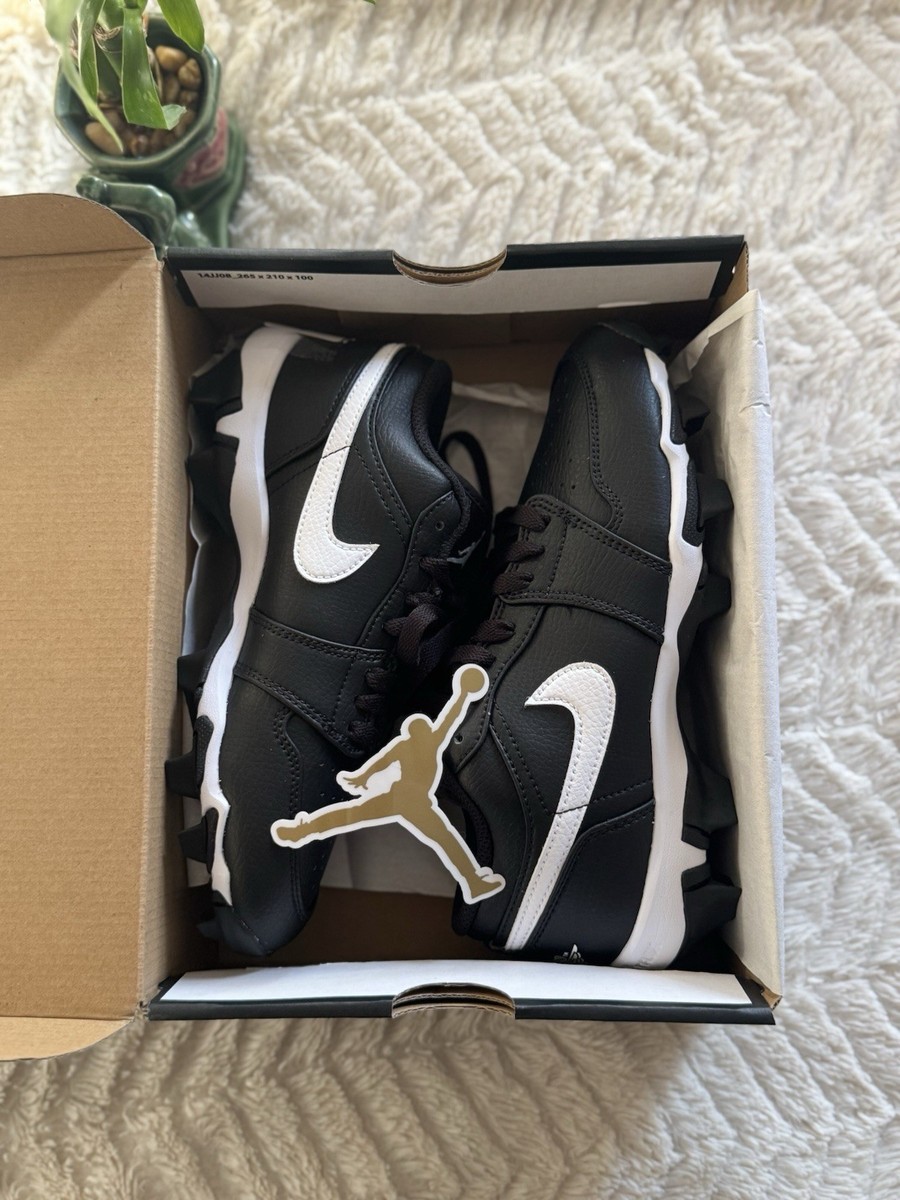 Nike Jordan 1 Low Baseball Cleats Youth Size 5Y– Black/White
