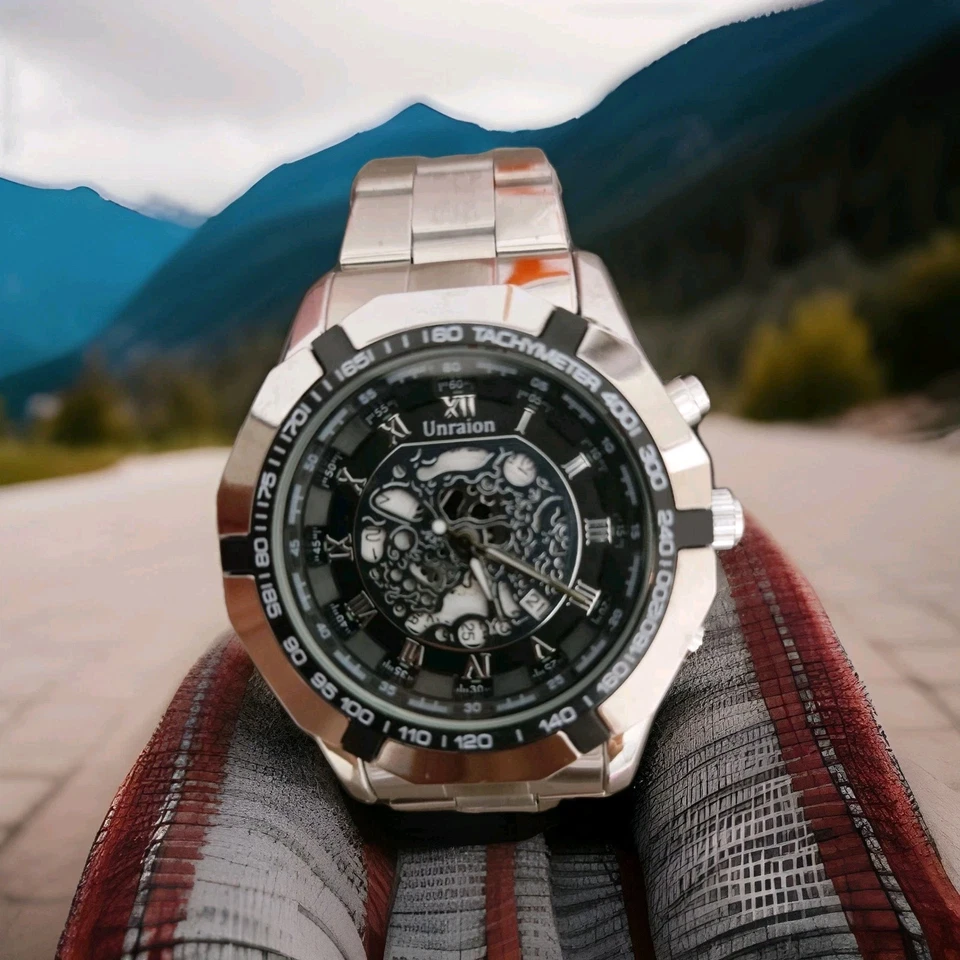 Orologio Uomo. Cassa Argento in Acciaio, Cinturino Argento in... - Immagine 3 di 4