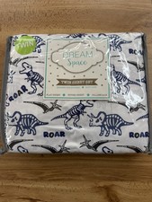 Twin navy and white dinosaur sheet set NWT