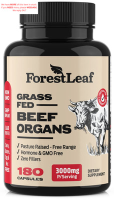 Beef Organ Supplement - Grass Fed & Pasture 180 Count (Pack of 1) 