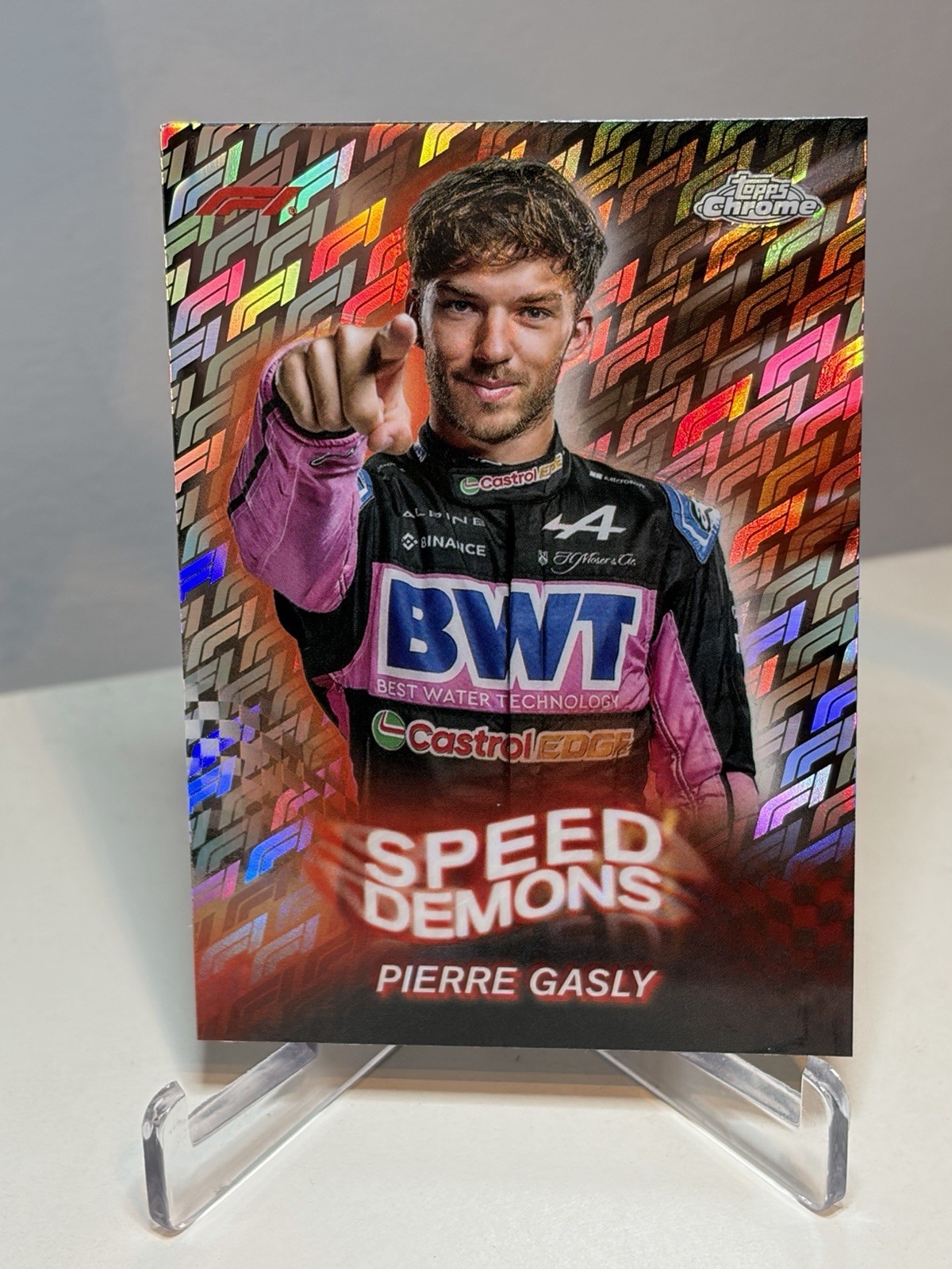 2024 Topps Chrome Formula 1 Pierre Gasly Speed Demons Logo Refractor No.SD-10
