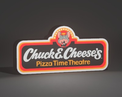 CHUCK E CHEESE LOGO LED SIGN LIGHT BOX 13.5'' LARGE MAN CAVE GARAGE SEE FEEDBACK