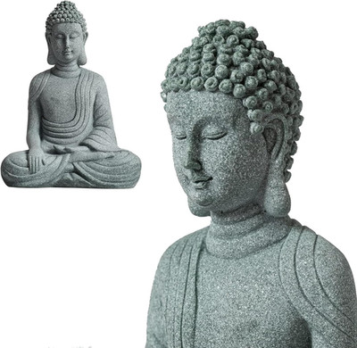 Little Buddha Statue for Home - Handmade Stone Meditation Sitting Buddha Figurin