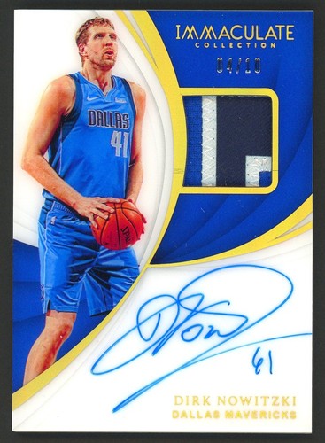 2018-19 Immaculate Gold Dirk Nowitzki HOF Game-Worn Patch ON CARD AUTO 4/10