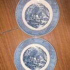 Royal Currier & Ives The Old Grist Mill Blue White Ceramic Dinner Plate — photo 6