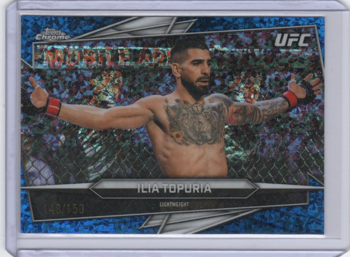 2026 Topps Chrome UFC #1 Ilia Topuria Blue Mini Diamonds Refractor #/150