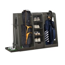 Golf Bag Storage Rack High-End Wooden Golf Storage Cabinet Suitable for 2 Extr