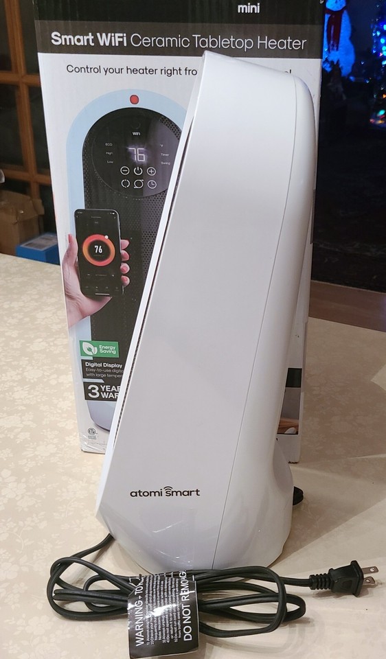 Atomi Smart Wifi 1500W Oscillating Ceramic Portable Tabletop Heater