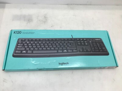 Logitech K120 Ergonomic Desktop Wired Keyboard USB Black NEW